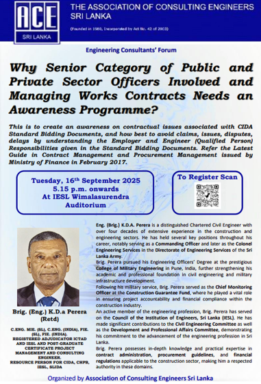 Why Senior Category of Public and Private Sector Officers Involved and Managing Works Contracts Needs an Awareness Programme?